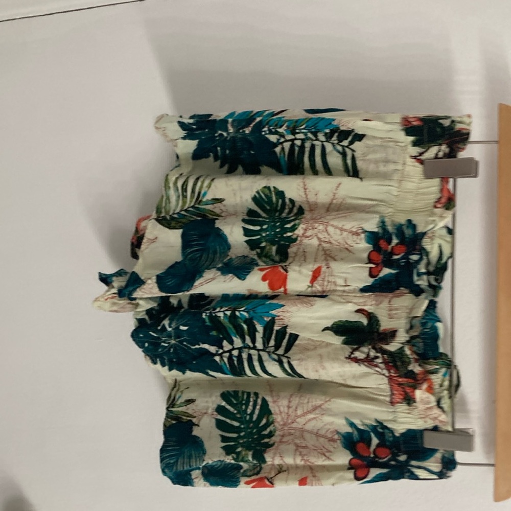 SHEIN Floral Print Skirt with Green and Red Accents